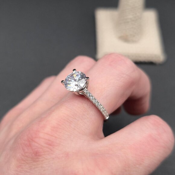 Size 9.5 Sterling Silver Brilliant Cubic Zirconia Gems Ring A6251 - Picture 5 of 10